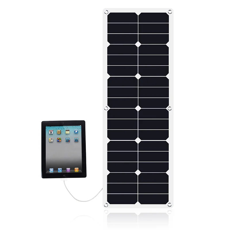 
40 Watts 12 Volts Semi Flexible Monocrystalline Solar Panel for Battery Charging 
