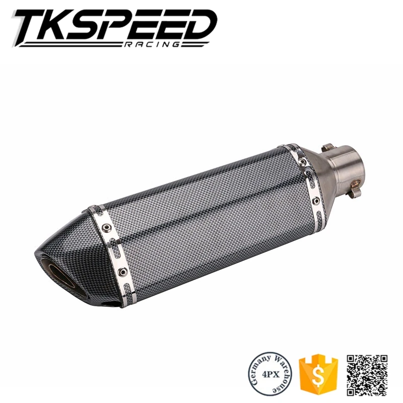  51 мм углеродная универсальная выхлопная труба для мотоцикла без наклейки CBR CBR125 CBR250 CB400 CB600 YZF FZ400 Z750