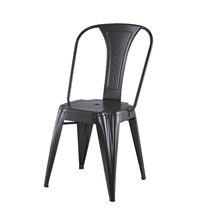 hotel event banquet garden patio vintage black steel church wedding dining metal legs chair