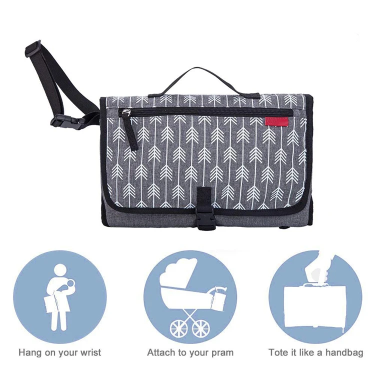Portable Diaper Changing Pad Waterproof Travel Changing Mat Custom Polyester Portable Changing Pad for baby