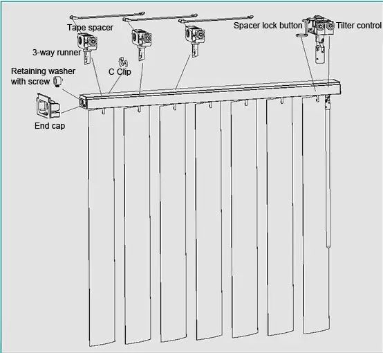Vertical Blinds Accessories Fabric Pulled to the Sides