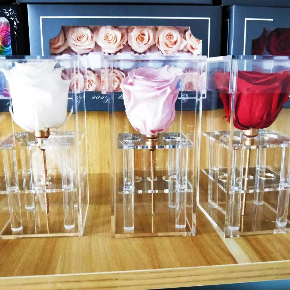 Wholesale 1 roses eternal rose single  preserved rose in acrylic box
