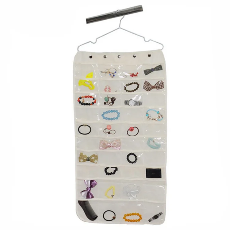 40 pockets plastic PVC Hanging travel jewelry organizer