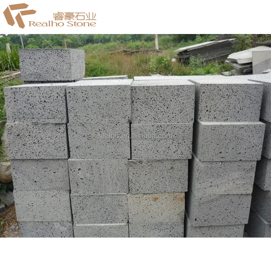 Серый натуральный базальтовый лавовый камень для продажи