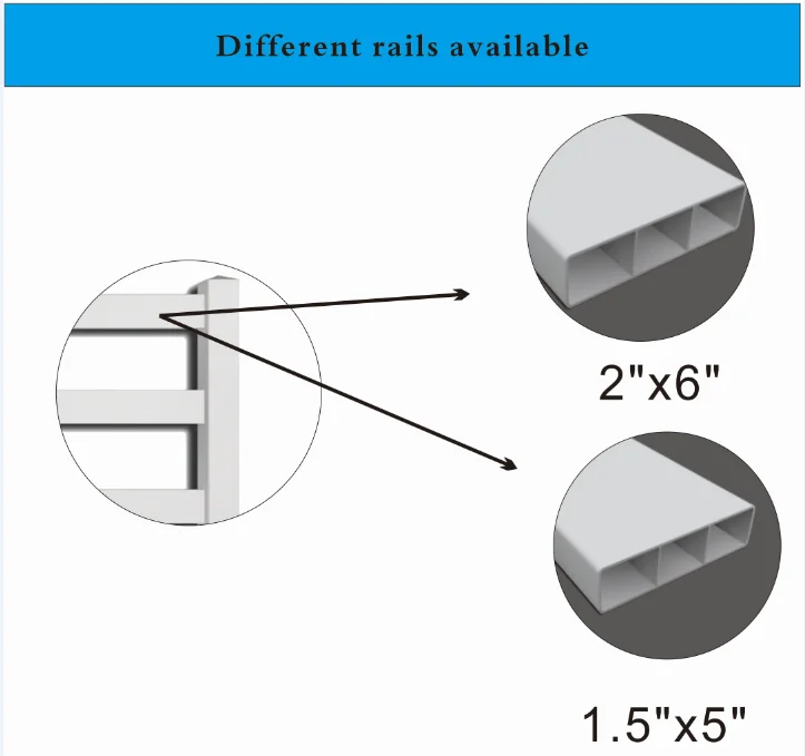 Good quality PVC Vinyl Livestock Fence Cross Rail Horse Fence