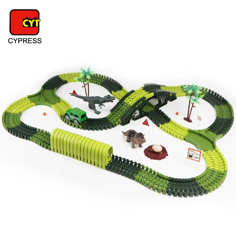 2019 Best Sellers Electric Race Track Dinosaur Car Track Toy
