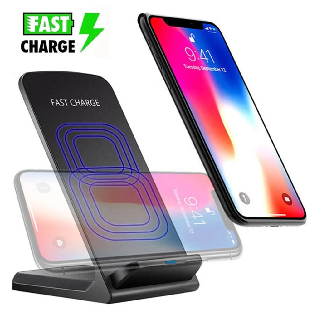 
10W universal Fast charging H8 dual coils Quick charge qi wireless phone charger holder stand for mobile phone 