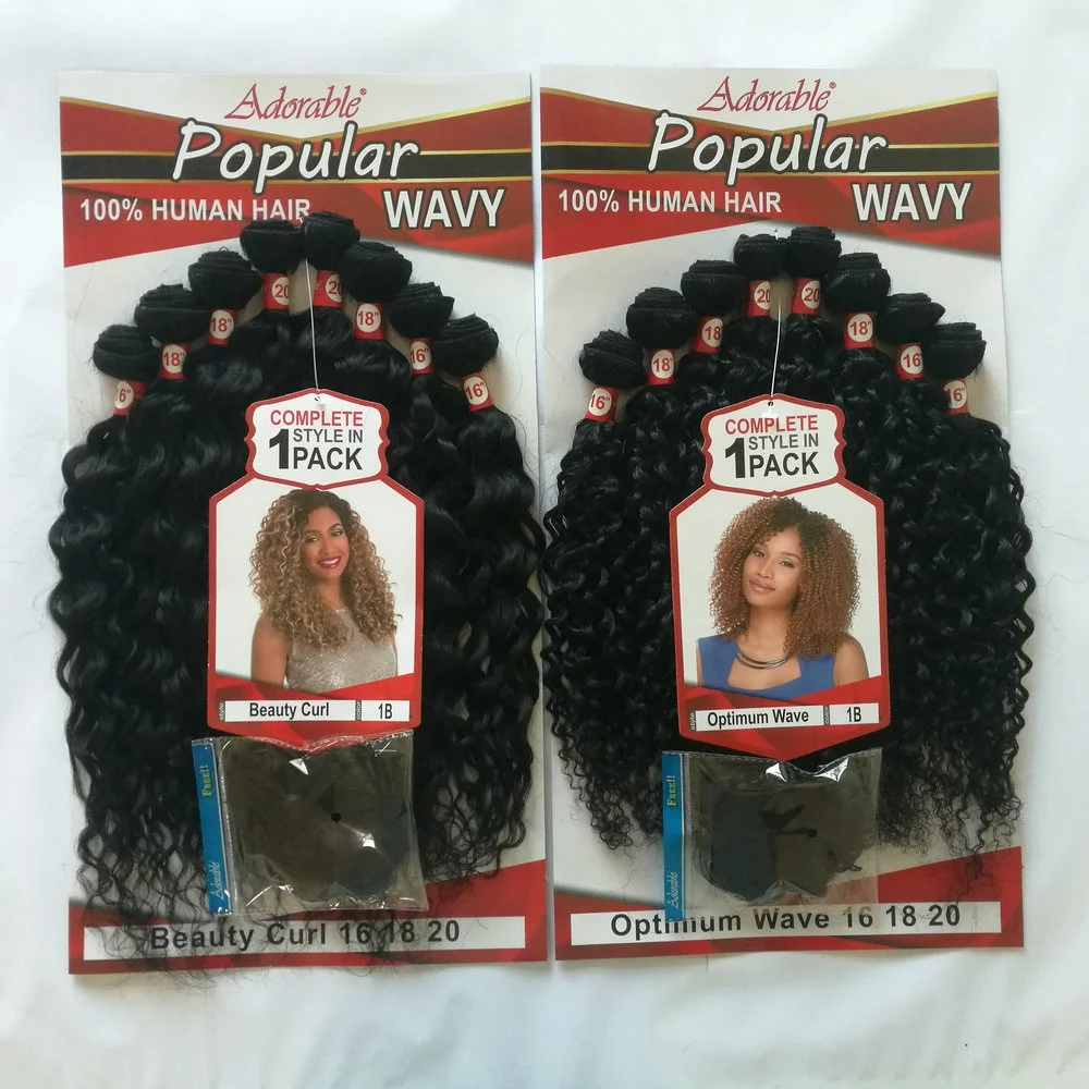 Xuchang hair заводская цена человеческие волосы в виде животных смешанные синтетические тканые оптимальная водная волна 8 шт./лот с бесплатной застежкой