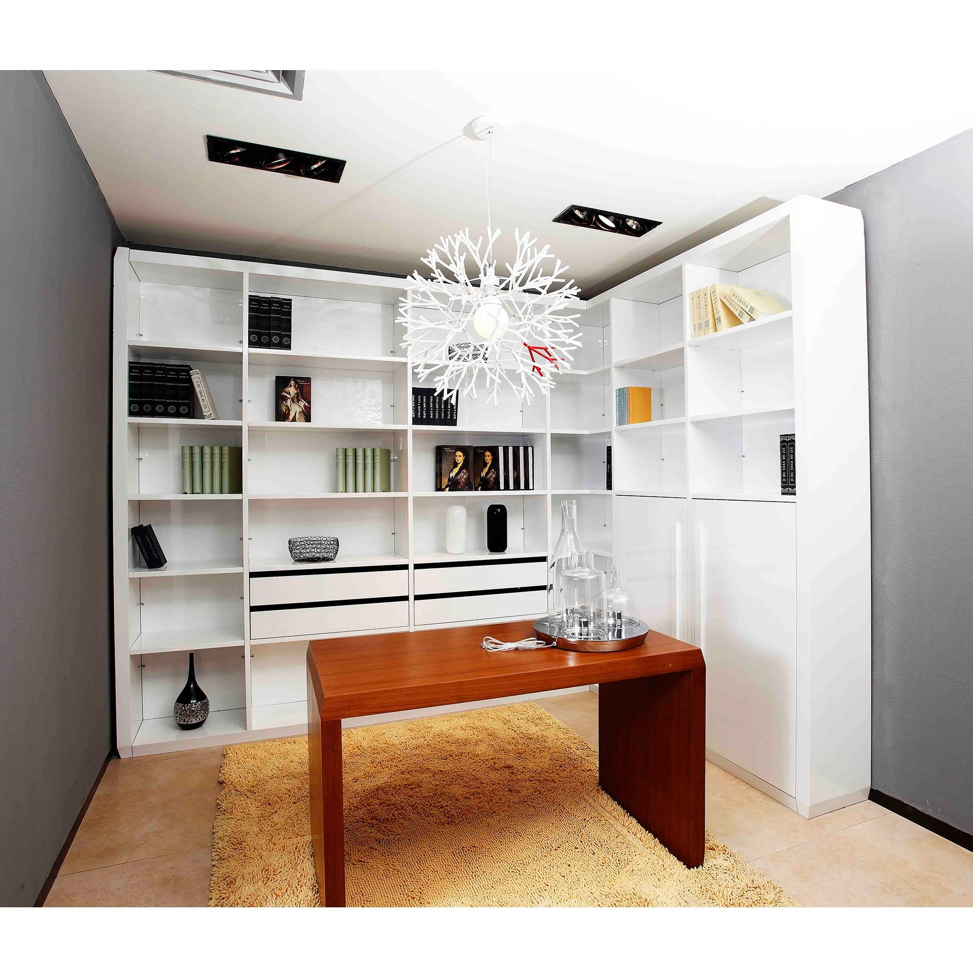 NICOCABINET Modern Beautiful Wooden Filing Cabinet  Book Shelves Modular Bookcase with Doors