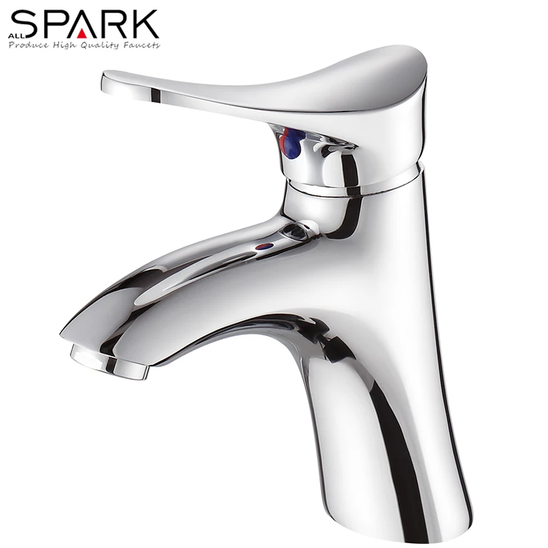 Hot and cold water mixer bathroom sink waterfall taps