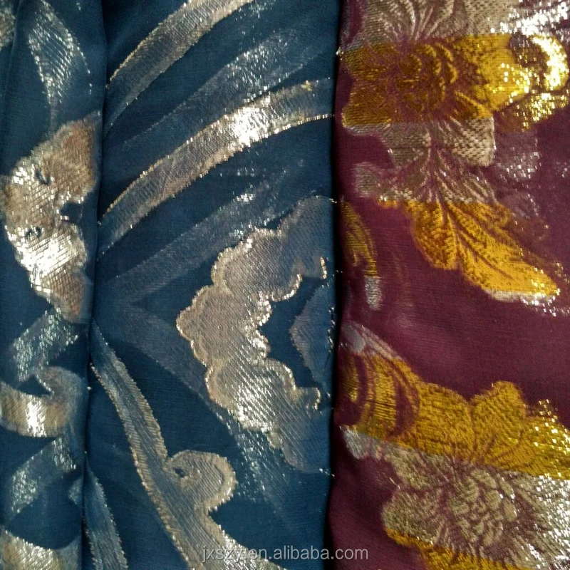 72%silk 28%lurex shiny jacquard silk stock silk lurex fabric