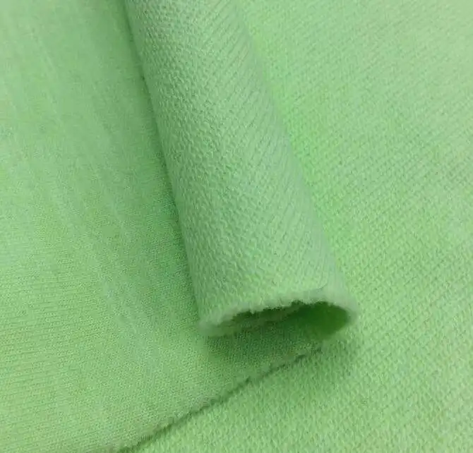 custom 230-350gsm CVC or 100% cotton knitted loop french terry fabric for hoodie sweatshirts and jackets