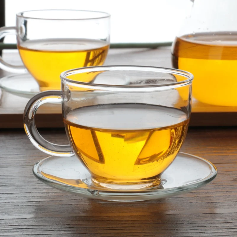 
9cm Diameter Glass Tea Cup Saucer Coffee Mug Saucer 