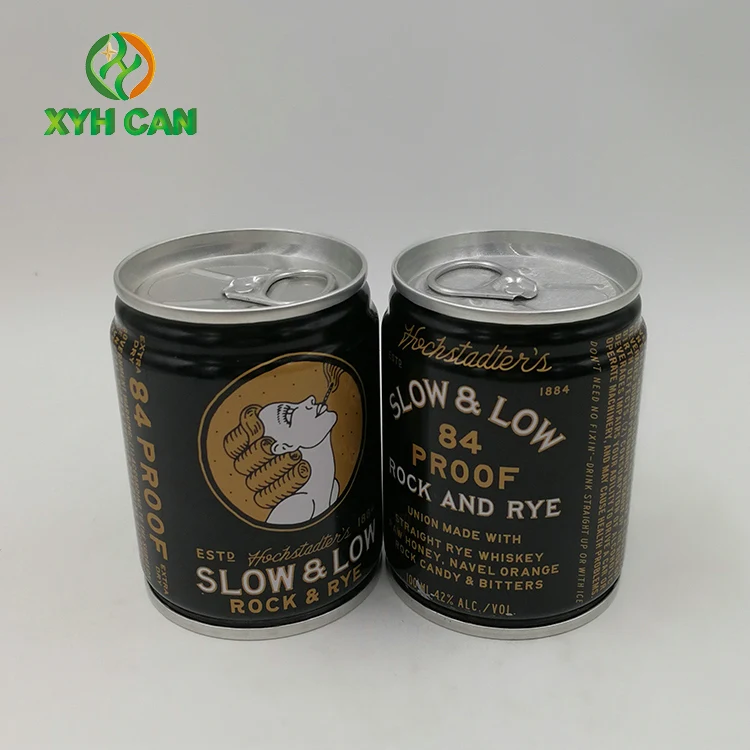 Hot Selling 100ml Eco-friendly Promotional Small Tin Can for Whisky Tea Coffee Wine Beverage Juice Packaging