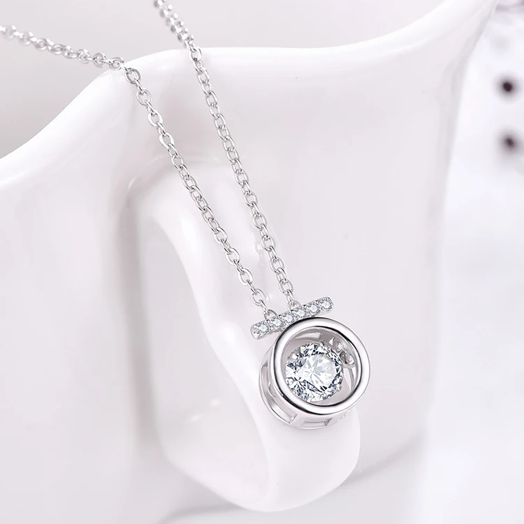 ZHILIAN Minimalist Crystal Jewelry Sterling Silver 925  Silver Charm Necklace Fashion Pendant Destiny Jewelry