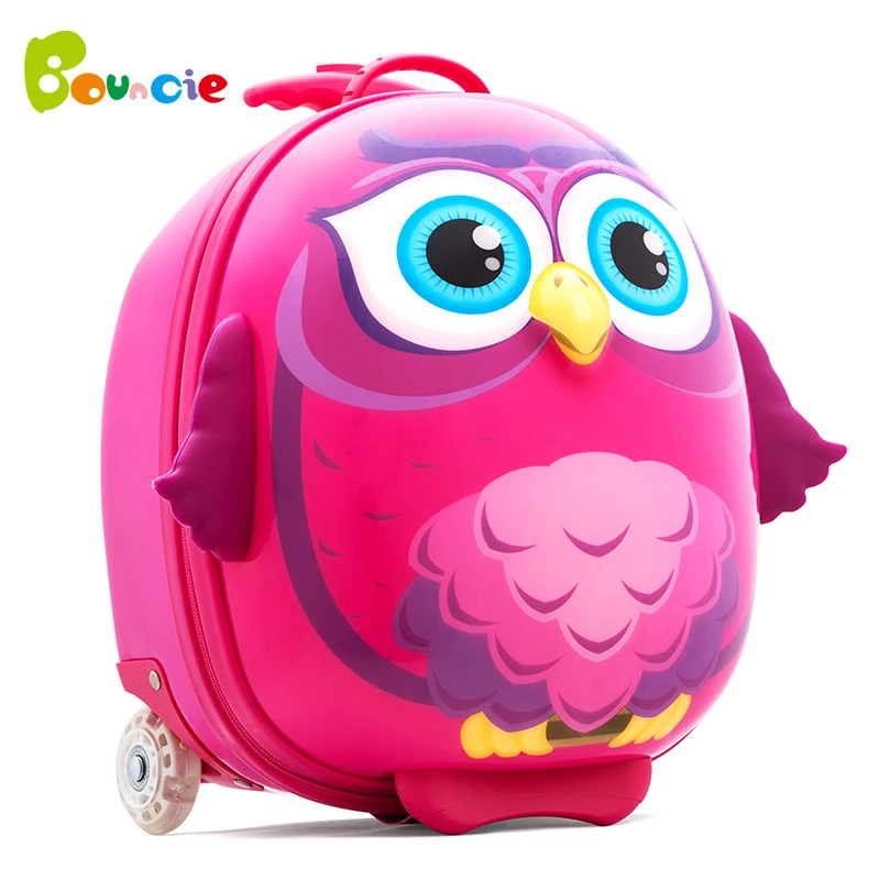 3D boy animal trolley case kids Climb the stairs luggage Travel rolling suitcase