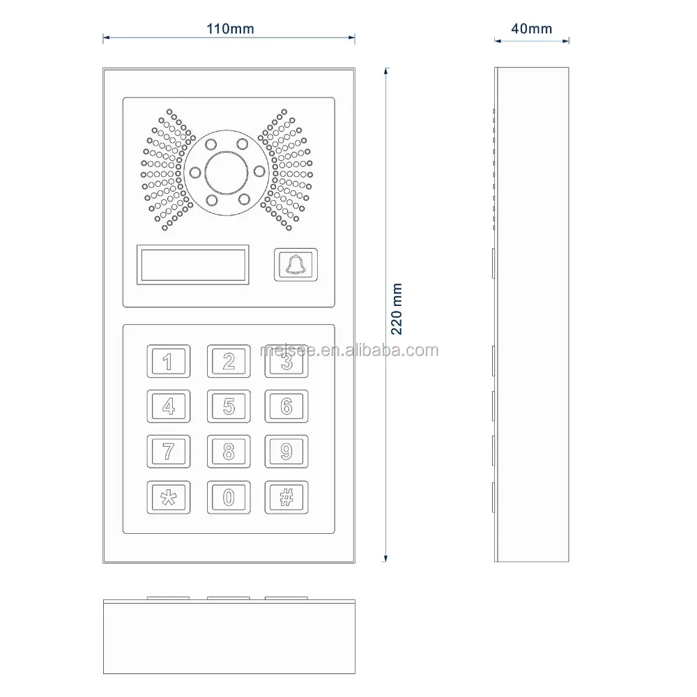 MELSEE 4 wire villa system with code access control keypad outdoor station