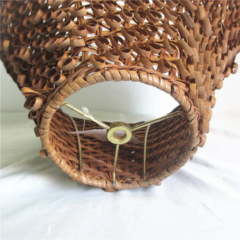 Chinese woven rural style lampshade six-colum bamboo table lamps, crimp surface light design