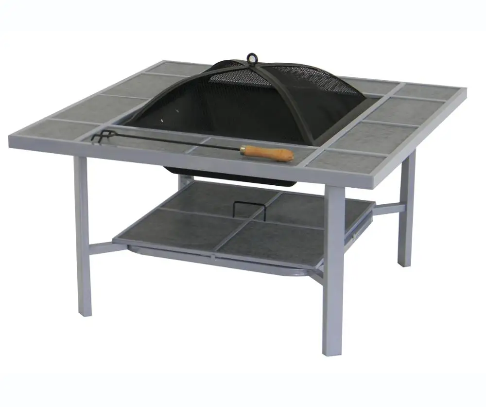 
 Патио Квадратные бусины 4-функция стальная костра стол  