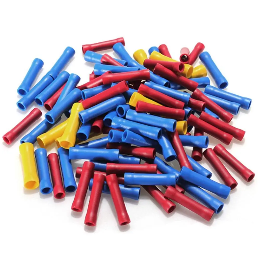 22 - 18 16 - 14 12 - 10 AWG Splice Butt Insulated Wire Connector Crimp Terminal