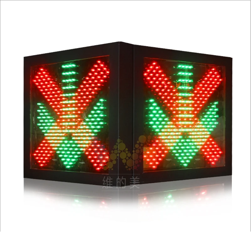 Manufacturers wholesale toll station LED red cross green arrow to stop double-sided canopy warning traffic light