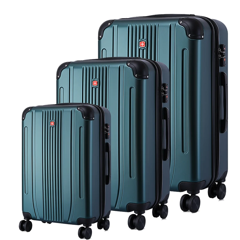 Stock 3pcs ABS&PC hard shell suitcases trolley luggage sky travel luggage sets