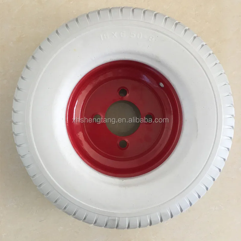 16x6.50-8 Solid Polyurethane PU Rubber Tyre Foam Filled Wheels