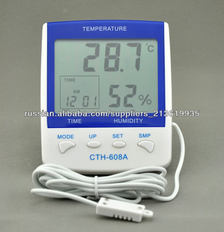Cth-608a LCD Digital Temperature Humidity Data Logger and Clock