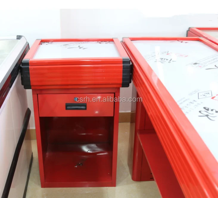 With Bag Holder Supermarket Cashier Counter Table
