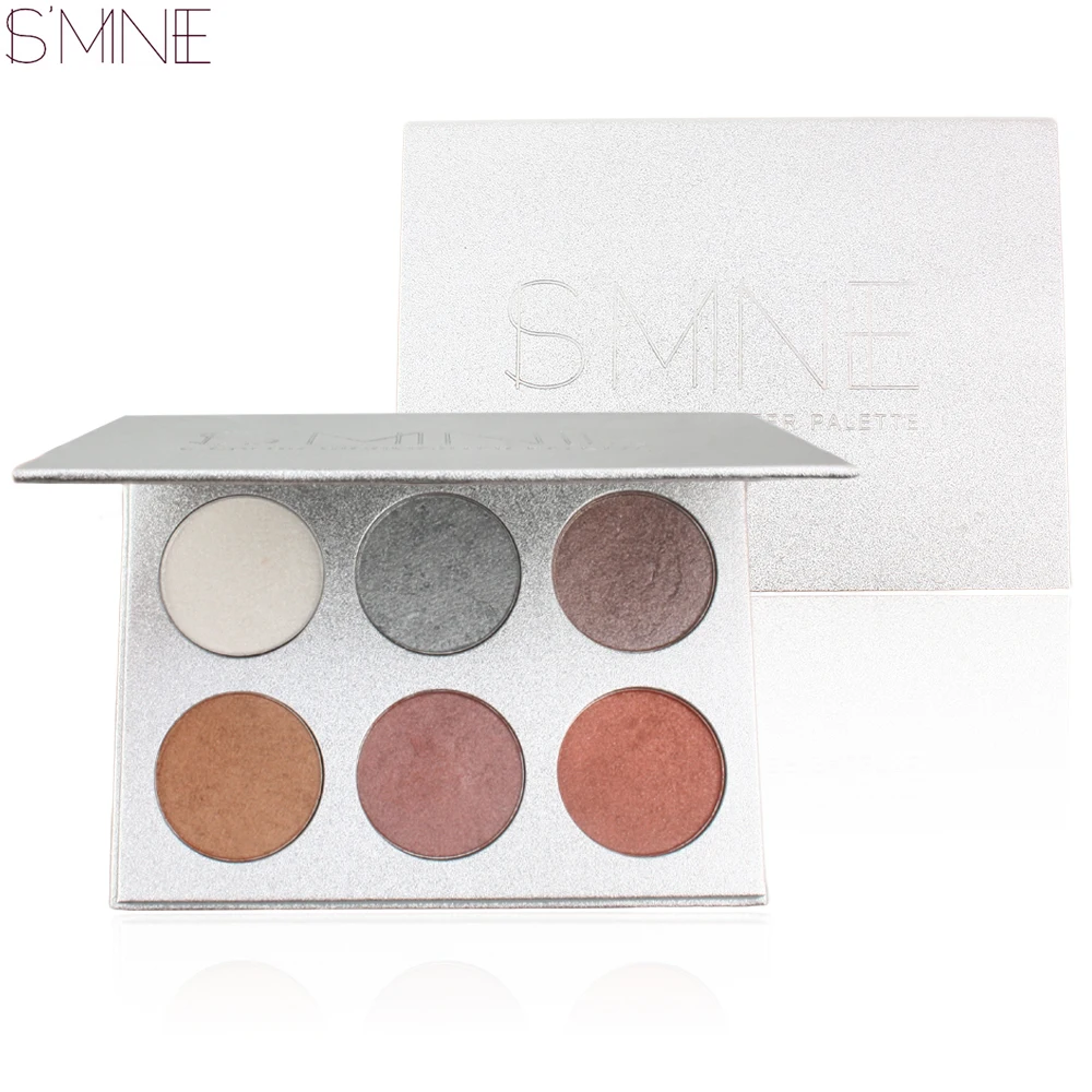 Private label long lasting 6 цветной картон для век Пудра Выделите палитры