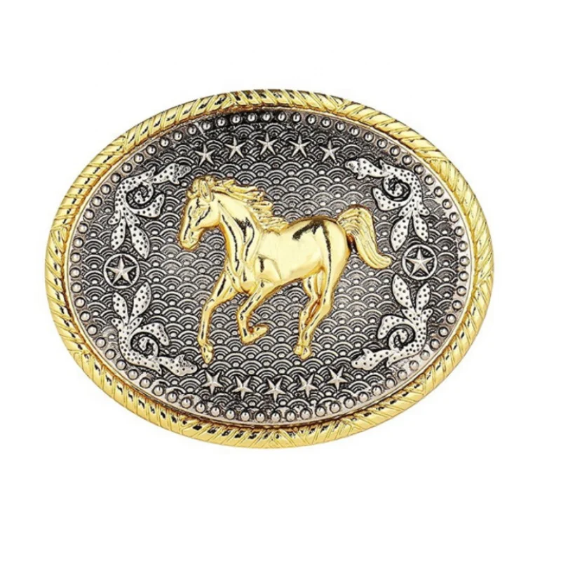Рекламная антикварная металлическая пряжка ковбойская лошадь оптом