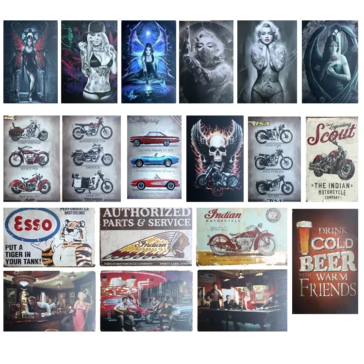 Индивидуальный винтажный жестяной знак с несколькими узорами, жестяной Ретро декоративный металлический знак