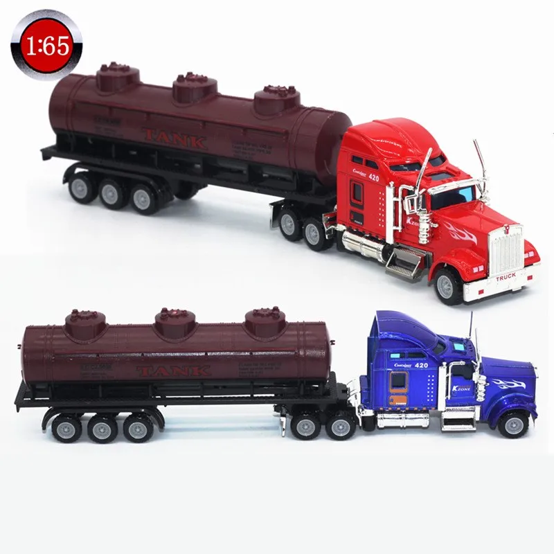 Популярная трендовая модель автомобиля 2022 1:65 американского контейнерного грузовика прицеп детские игрушки из сплава