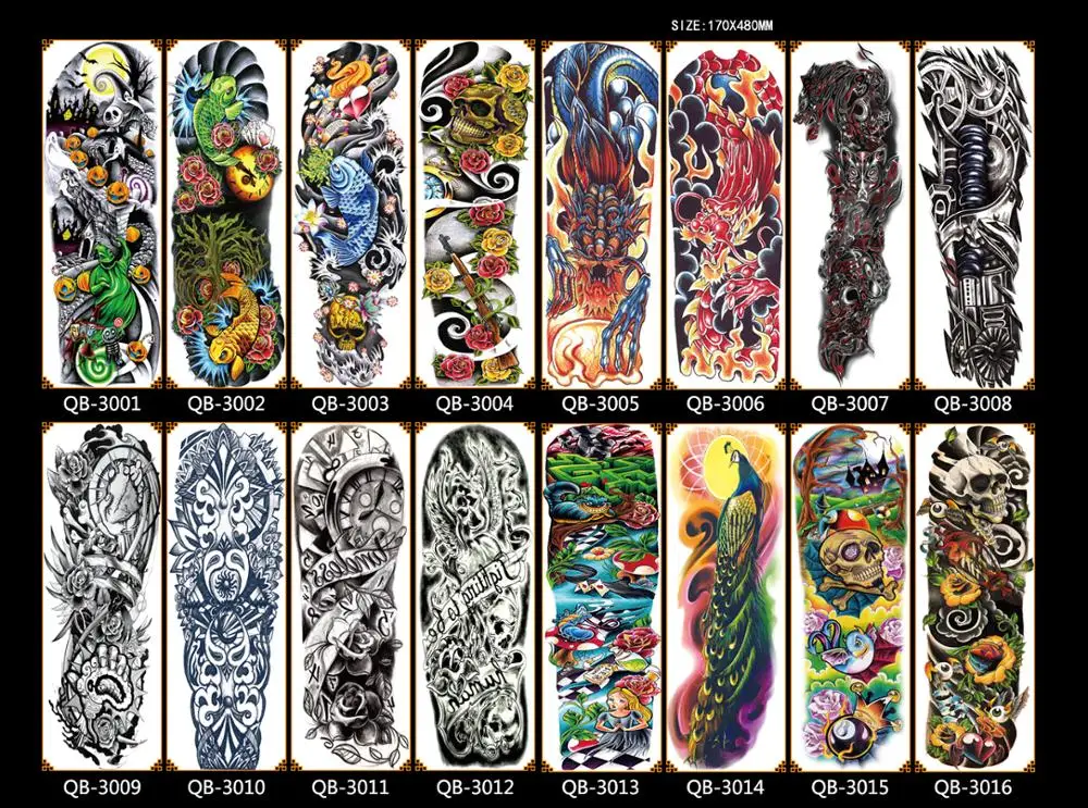 Best Dragon Full Arm Tattoo Sleeve Stocking for Men QB3001 - QB3040