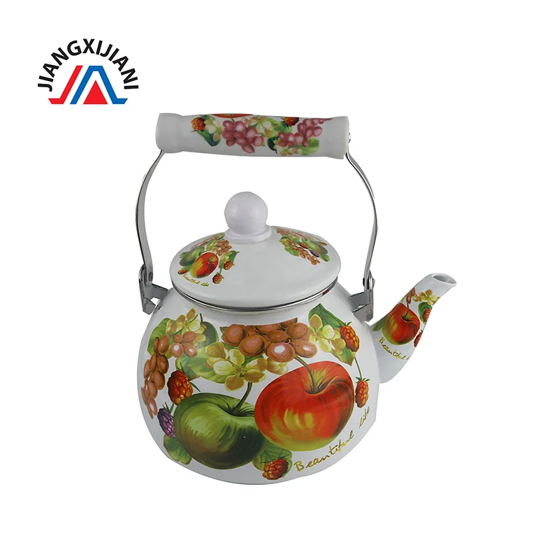 factory Flat-Bottom nice shape enamel kettle teapot