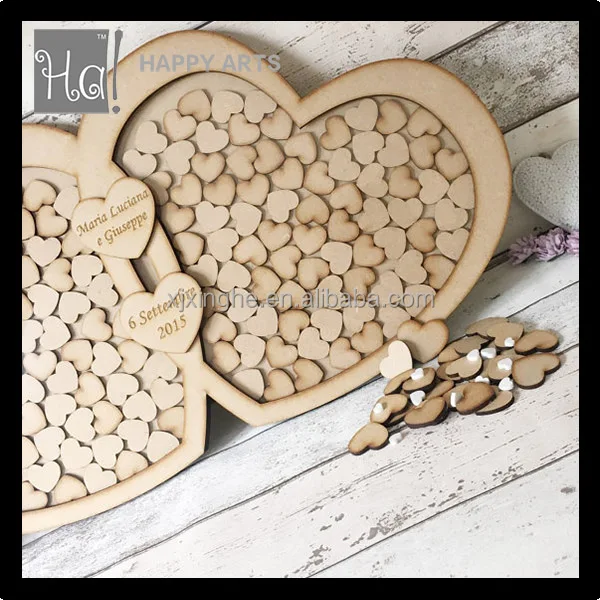 Honey Wedding Guest Book Drop Box alternative Shadow Box with many hearts