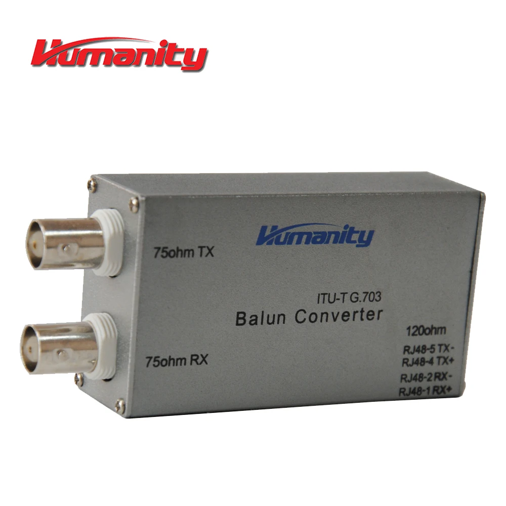 e1 balun adapter rj45 120 ohms to dual bnc coaxial 75 ohms