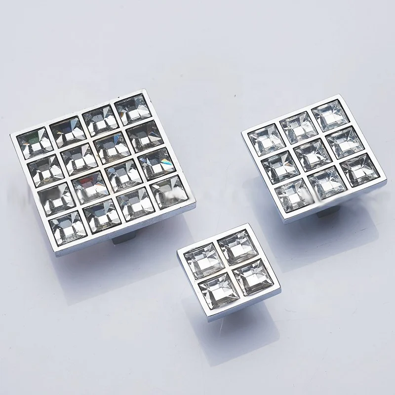Simple fashion cabinet door drawer  series diamond Acrylic glass handle knob