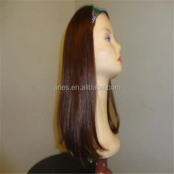 half jewish wigs human hair band fall wig