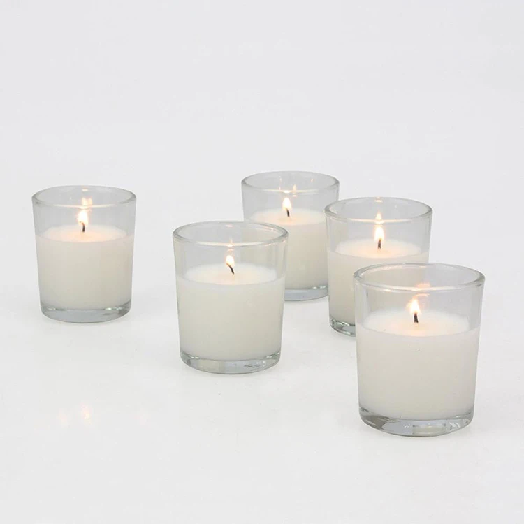 new products 48 Pack Unscented Long Burning Clear candle glass jar