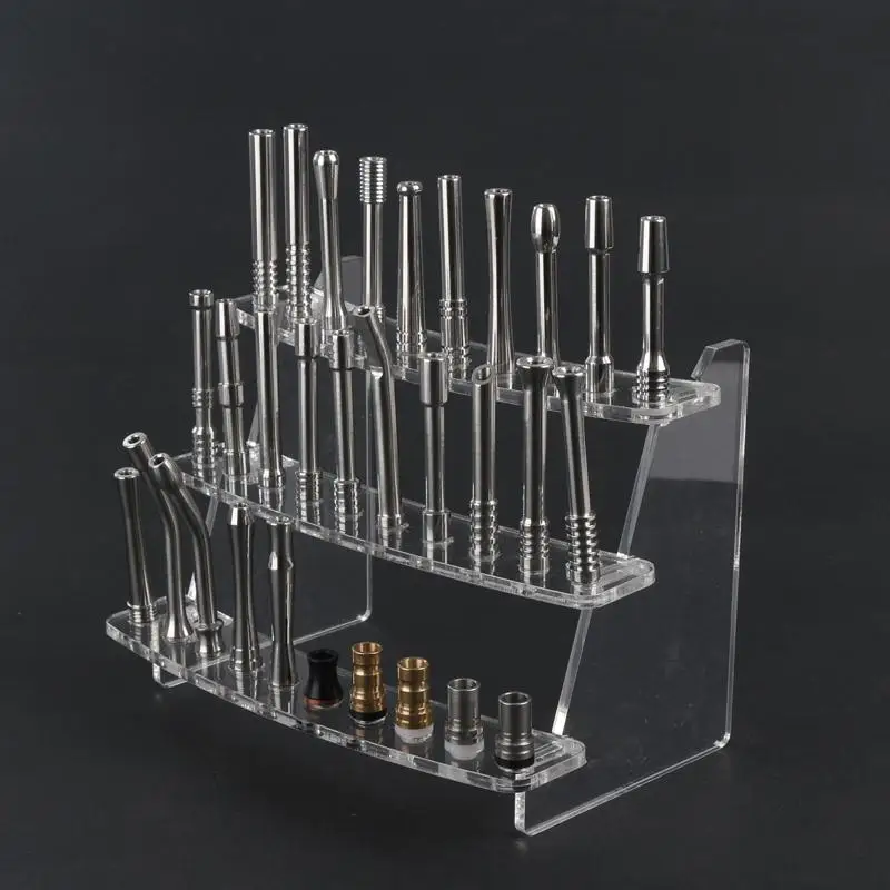 
Custom Printing 510 drip tips display holders, cigarette shape acrylic display for 810 drip tip 