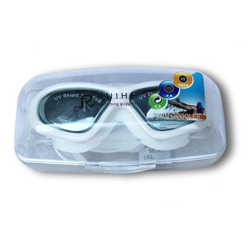 
Sinle swim goggles with case latex free swim goggles swimming goggles anti-fog uv 