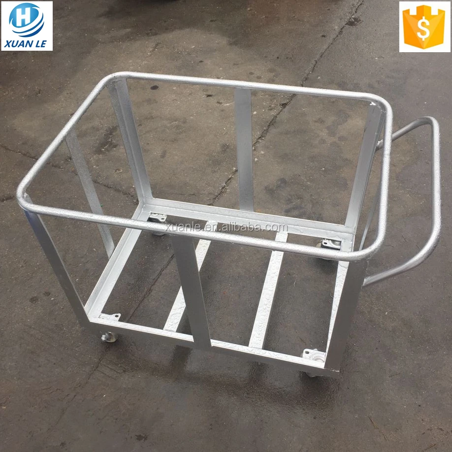 500liter industrial plastic trolley carts with four wheel and frame for transfer