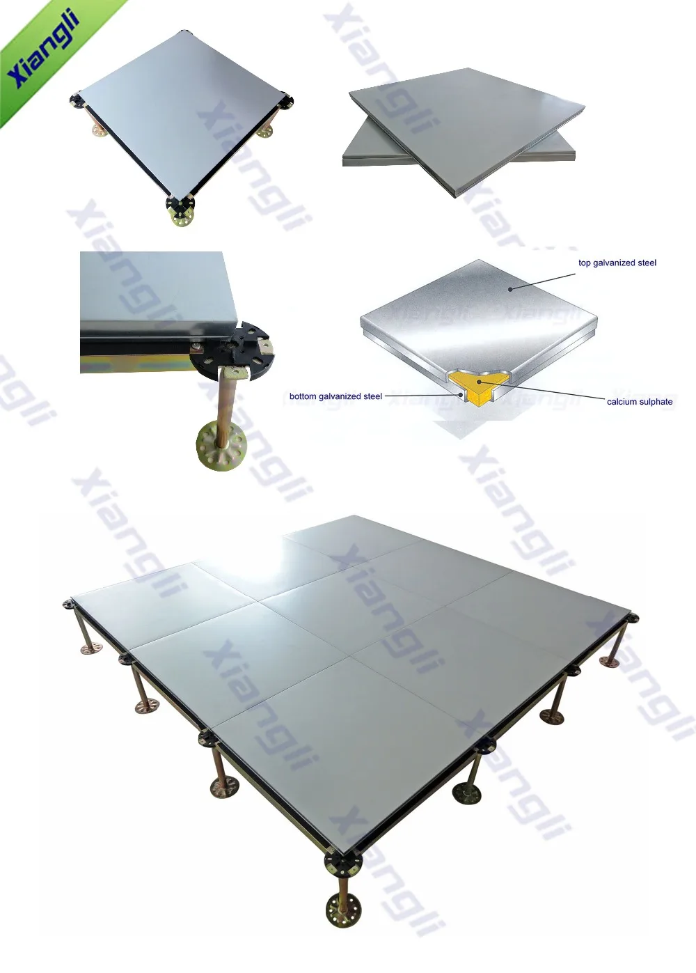 Steel Encased Calcium Sulphate Raised Access Floor Tile