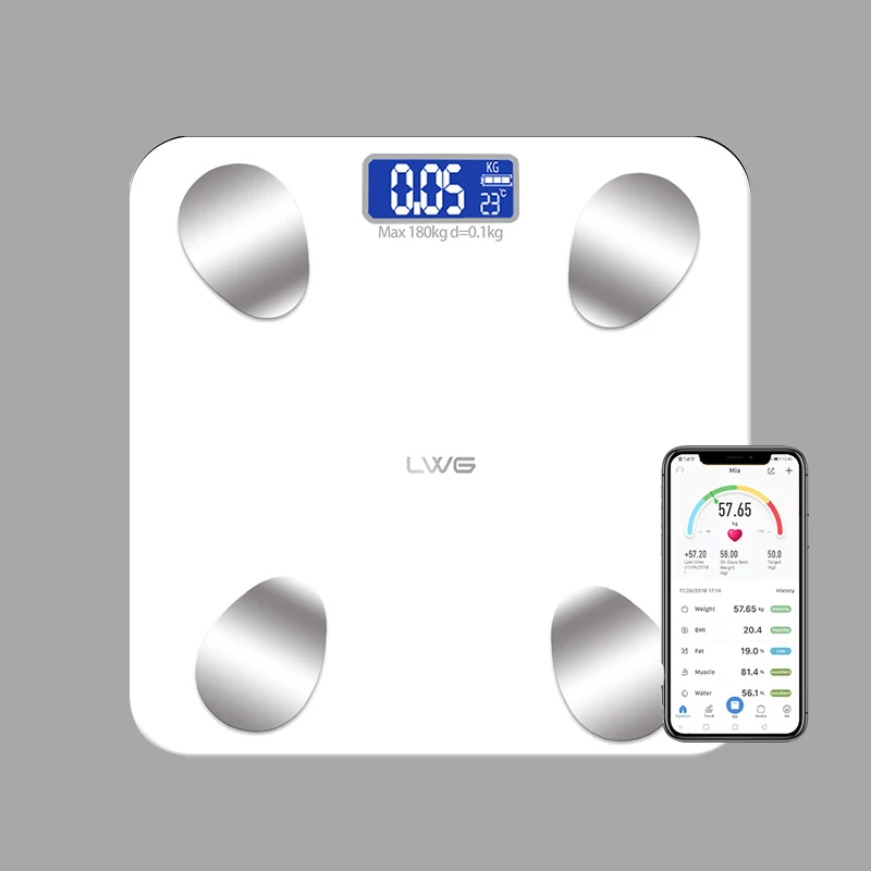 Fashionable hot sale body fat measuring scale smart body fat waterproof household bathroom scale