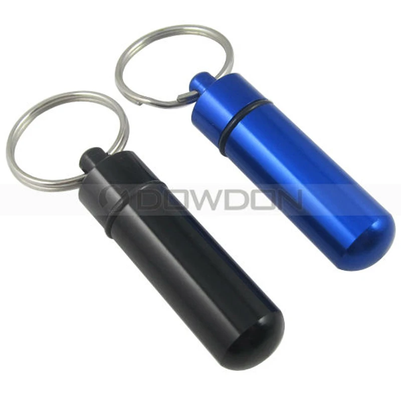 Geocache Pill Container Box Case Cache Drug Vials Aluminum Key Ring