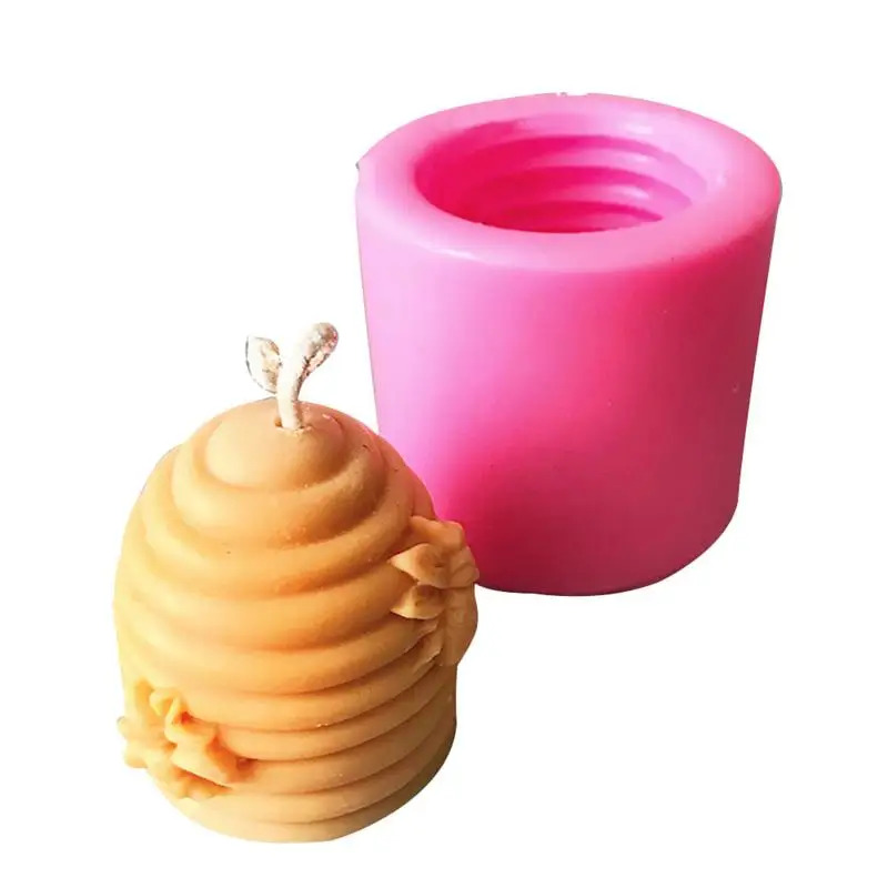 Beehive Shape Candle Moulds Silicone DIY Honeycomb Bee Aromatherapy Plaster Candle 3D Silicone Mold