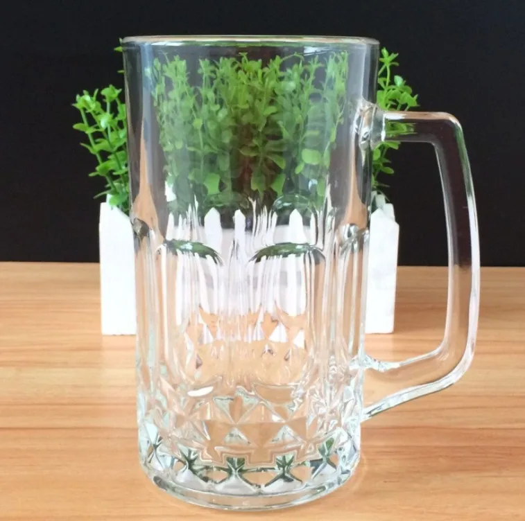 JHROC07 Hotsale New Design Tall Creative 1000ml Large Clear Glass Beer Glass juicer cup