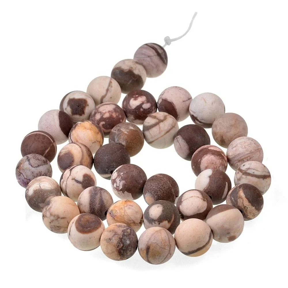 Матовые матовые 8 мм австралийская коричневая яшма зебра, круглые драгоценные камни, свободные бусины 15,5 дюйма