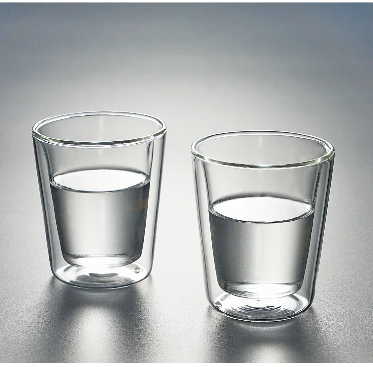 
Wholesale glassware insulated double wall glass espresso shot cup logo 